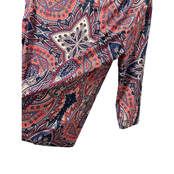 Charter Club Shirt Sz M Paisley Print 3/4 Sleeve Knit Top Soft Modal Blend Blou - Picture 6 of 12